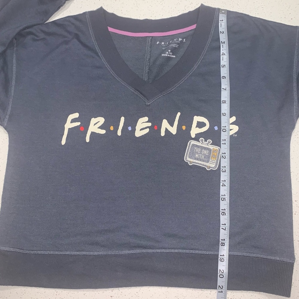 FRIENDS Size M Slate Grey Lightweight Sleepwear Sweatshirt - Picture 4 of 5